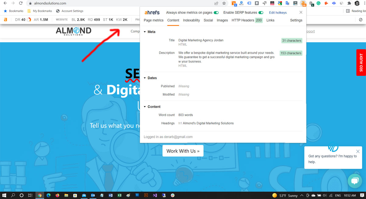 Ahrefs Chrome Extension