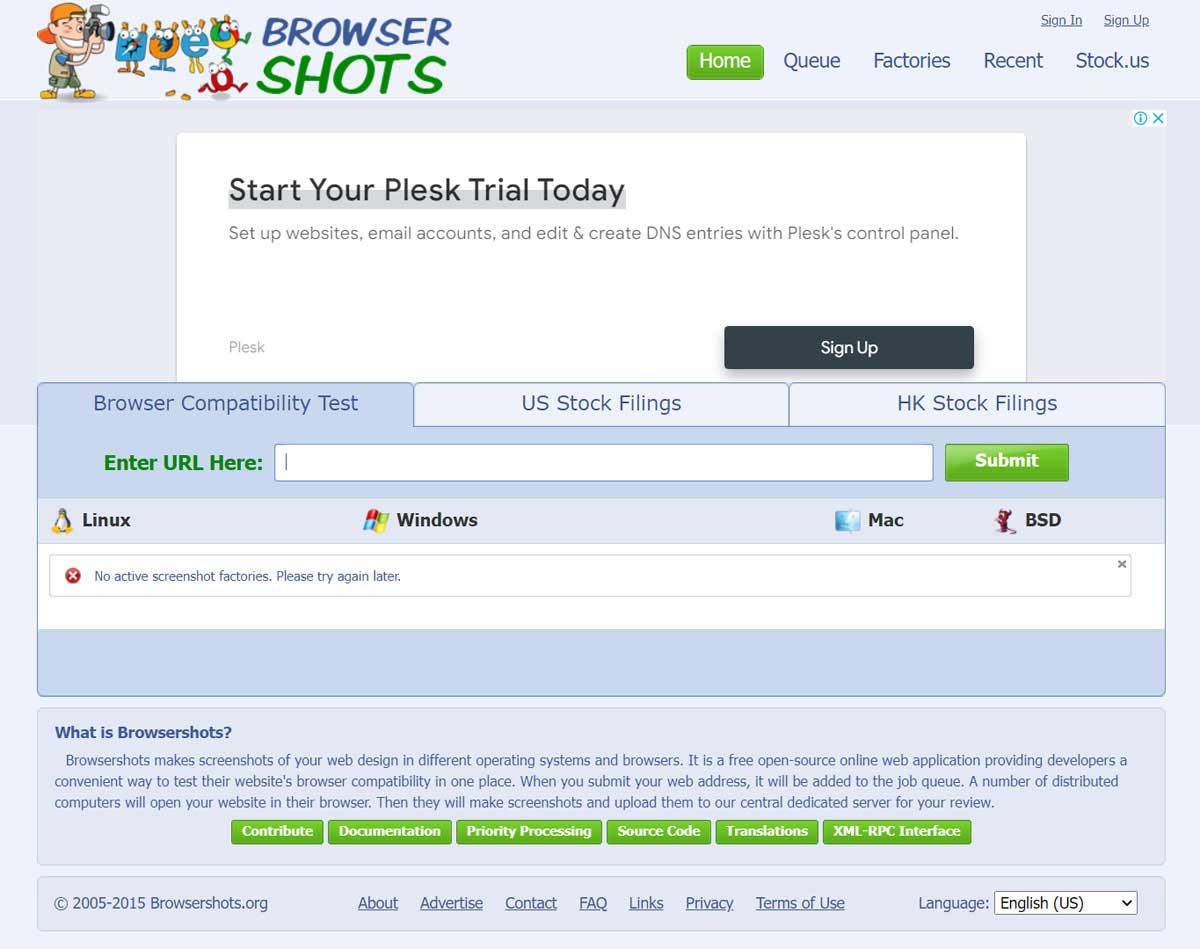 Browsershots Tool