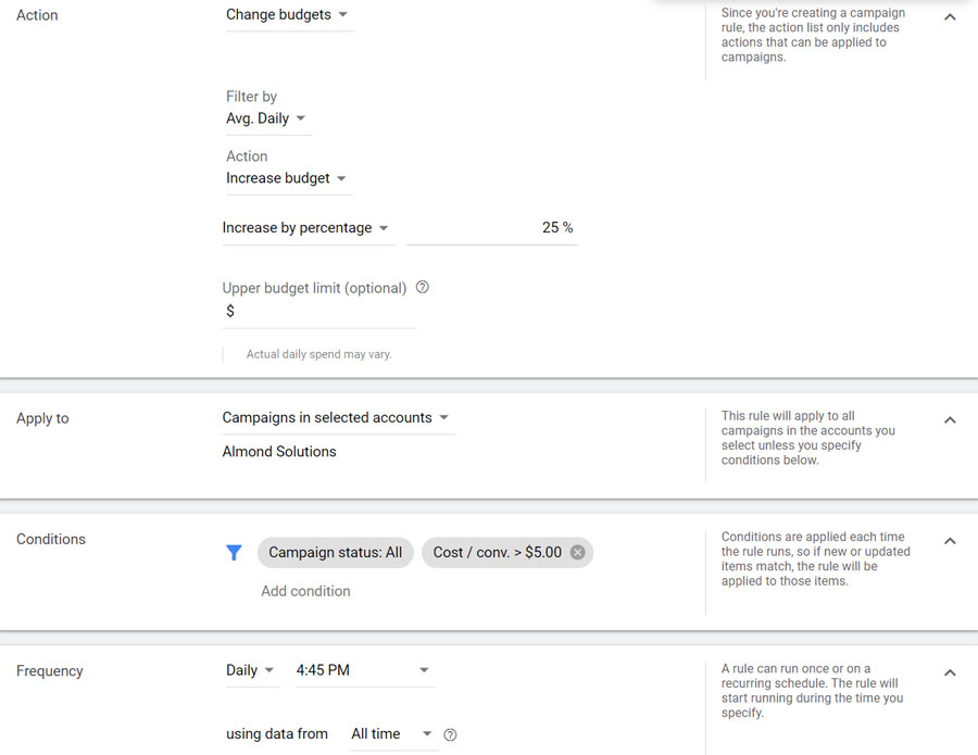 Google Ads Automation Rules