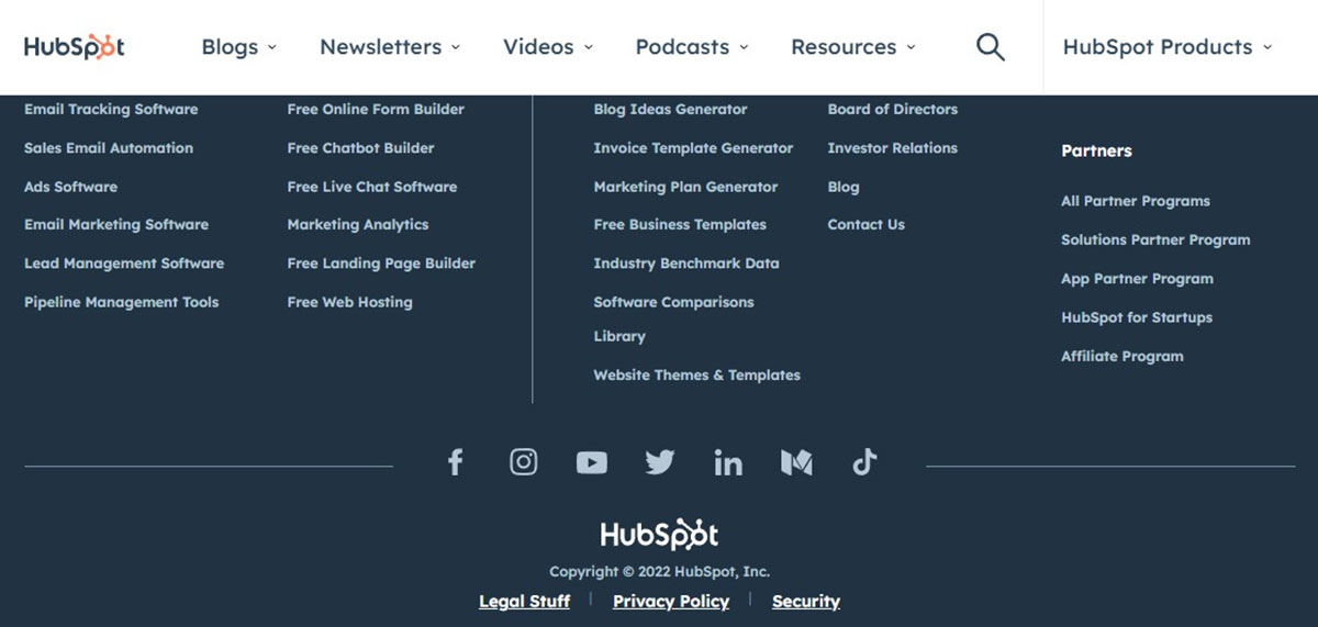 HubSpot Social Media Profiles