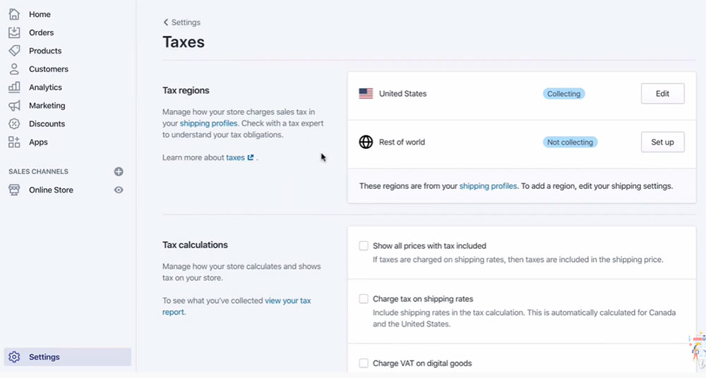 Set Up Shopify Taxes