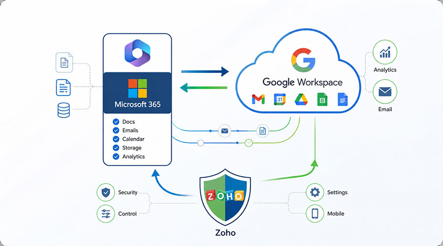 Zoho Mail vs Google Workspace vs Microsoft 365