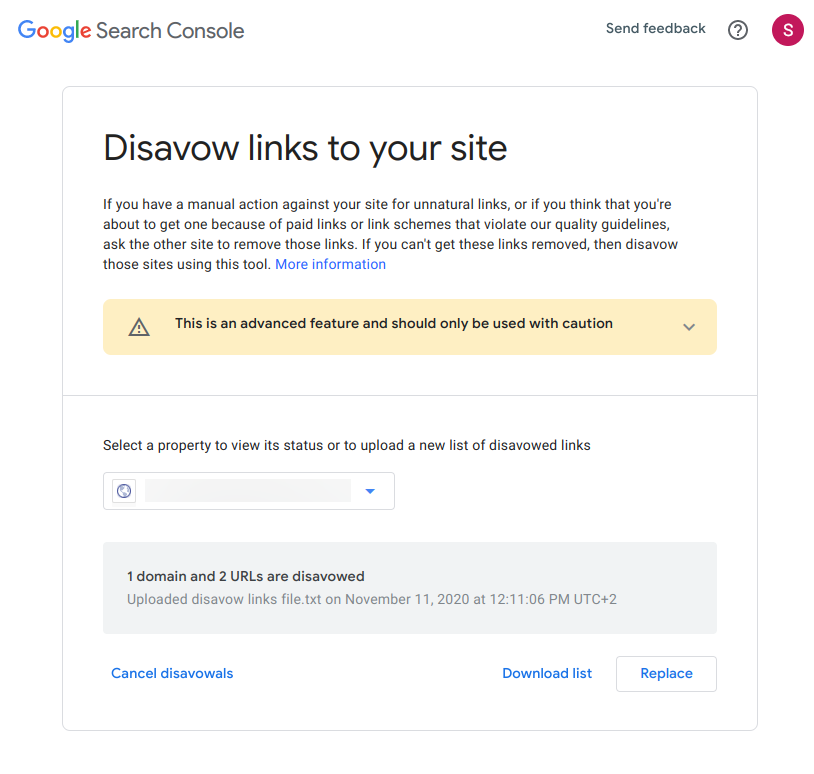 Disavow Links Tool