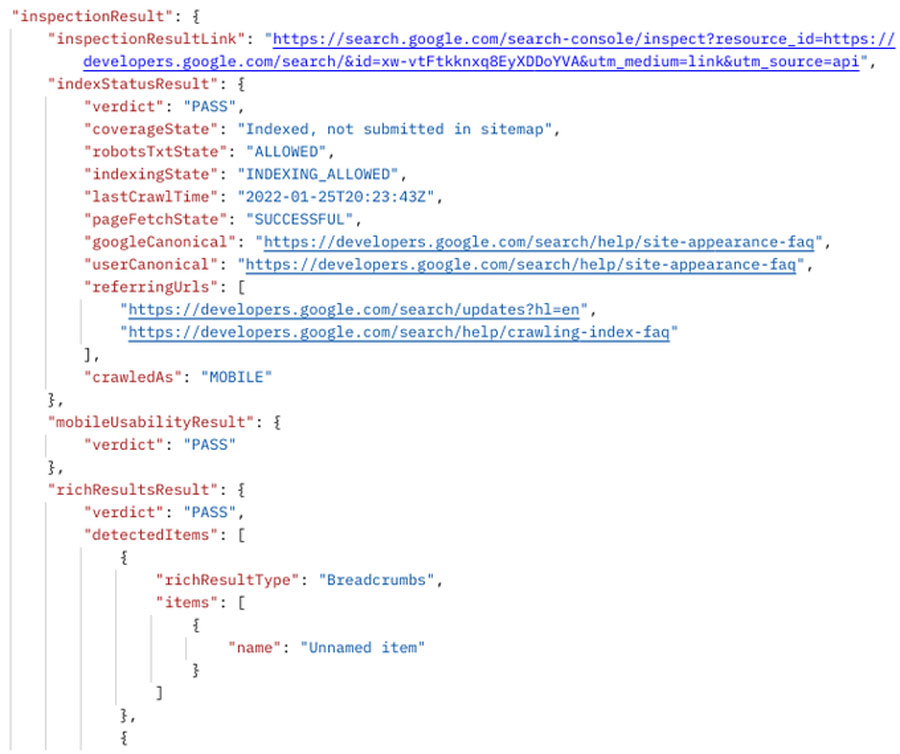 URL Inspection API